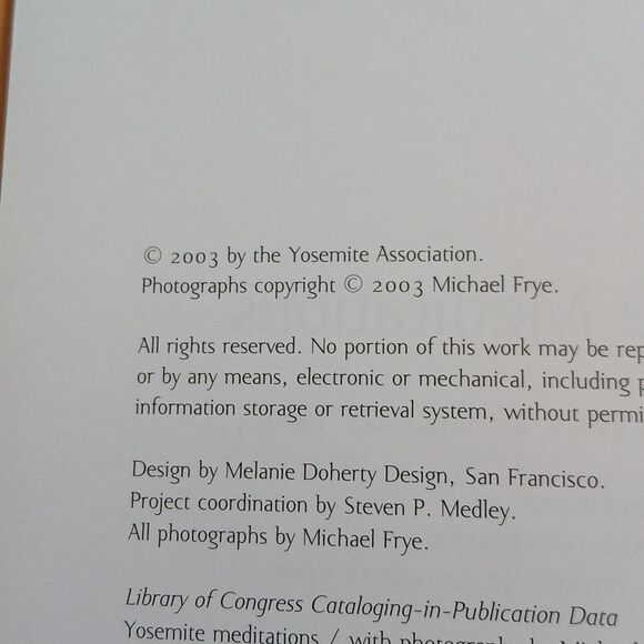 Yosemite Meditations Book Michael Frye 2003 Quotes National Parks Photos Gifts - Picture 5 of 9
